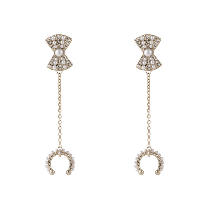 Wholesale alloy pearl Bow Earrings JDC-ES-MS161 Earrings JoyasDeChina Wholesale Jewelry JoyasDeChina Joyas De China