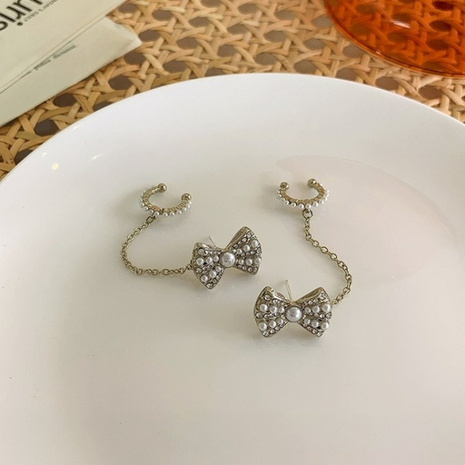 Wholesale alloy pearl Bow Earrings JDC-ES-MS161 Earrings JoyasDeChina Wholesale Jewelry JoyasDeChina Joyas De China
