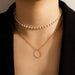 Wholesale alloy pearl chain double necklace JDC-NE-C193 NECKLACE 咏歌 Wholesale Jewelry JoyasDeChina Joyas De China