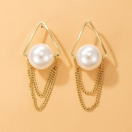 Wholesale alloy pearl chain tassel earrings JDC-ES-C456 Earrings 咏歌 Wholesale Jewelry JoyasDeChina Joyas De China