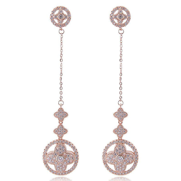 Wholesale alloy pearl circle tassel earrings JDC-ES-wy050 Earrings JoyasDeChina Rose Gold.018102711 Wholesale Jewelry JoyasDeChina Joyas De China