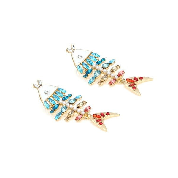 Wholesale alloy pearl color diamond fishbone Earrings JDC-ES-MY183 Earrings 曼茵 Wholesale Jewelry JoyasDeChina Joyas De China