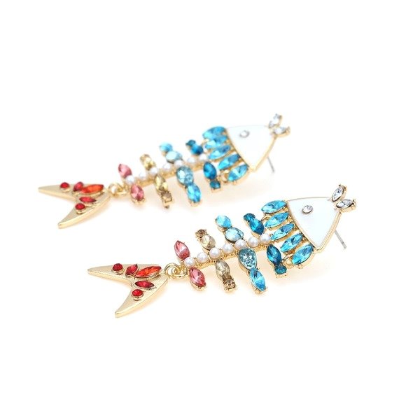 Wholesale alloy pearl color diamond fishbone Earrings JDC-ES-MY183 Earrings 曼茵 Wholesale Jewelry JoyasDeChina Joyas De China
