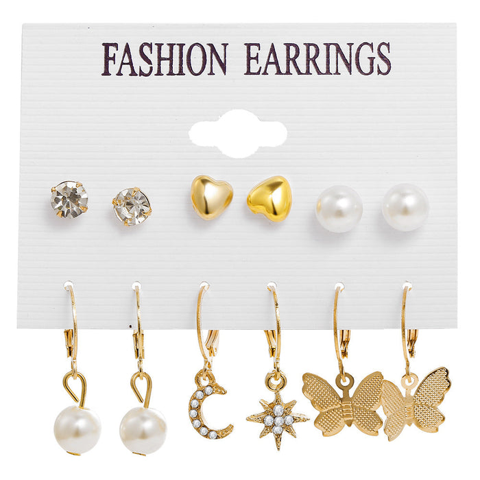 Wholesale Alloy Pearl Crystal Earrings Set JDC-ES-F609 Earrings 韩之尚 51796 alloy Wholesale Jewelry JoyasDeChina Joyas De China