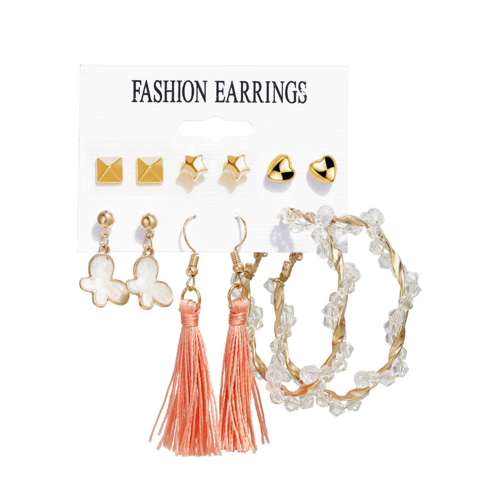 Wholesale Alloy Pearl Crystal Earrings Set JDC-ES-F609 Earrings 韩之尚 51803 alloy Wholesale Jewelry JoyasDeChina Joyas De China