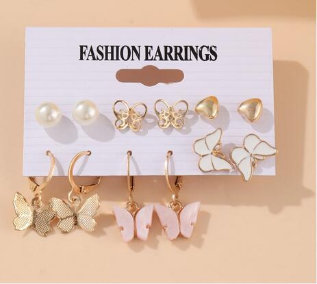 Wholesale Alloy Pearl Crystal Earrings Set JDC-ES-F609 Earrings 韩之尚 53676 alloy Wholesale Jewelry JoyasDeChina Joyas De China