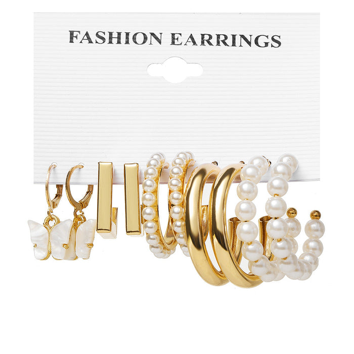 Wholesale Alloy Pearl Crystal Earrings Set JDC-ES-F609 Earrings 韩之尚 54782 alloy Wholesale Jewelry JoyasDeChina Joyas De China