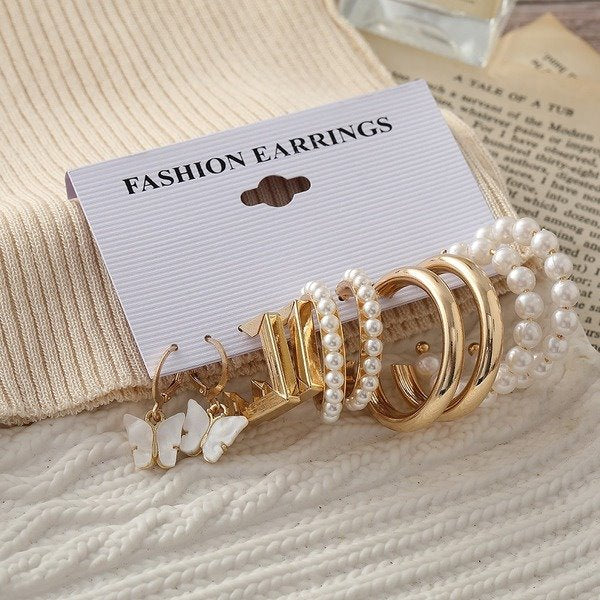 Wholesale Alloy Pearl Crystal Earrings Set JDC-ES-F609 Earrings 韩之尚 Wholesale Jewelry JoyasDeChina Joyas De China