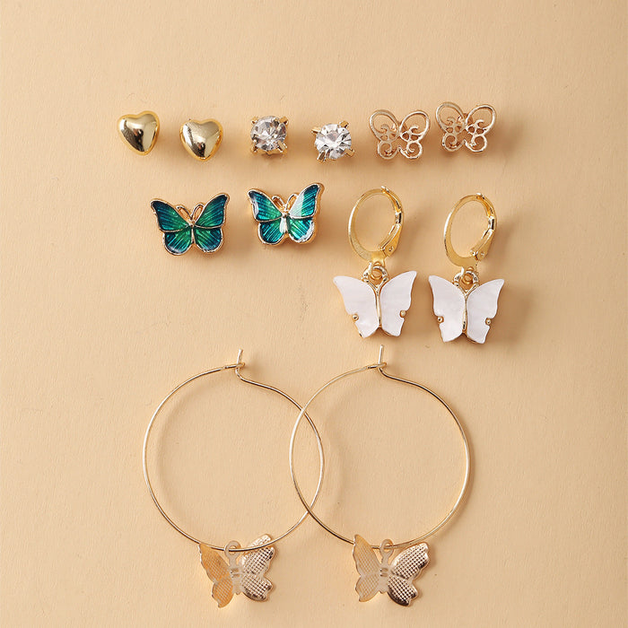 Wholesale Alloy Pearl Crystal Earrings Set JDC-ES-F609 Earrings 韩之尚 C19-06-06 alloy Wholesale Jewelry JoyasDeChina Joyas De China