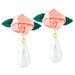Wholesale alloy pearl earrings JDC-ES-JQ229 Earrings 佳琪 pink Wholesale Jewelry JoyasDeChina Joyas De China