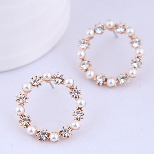 Bulk Jewelry Wholesale alloy pearl flash drill Earrings JDC-ES-wy030 Wholesale factory from China YIWU China