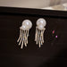 Wholesale alloy Pearl Gold Earrings JDC-ES-BY-079 Earrings 宝钰 golden Wholesale Jewelry JoyasDeChina Joyas De China