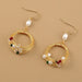 Wholesale Alloy pearl natural stone earrings JDC-ES-NM002 Earrings 诺铭 Wholesale Jewelry JoyasDeChina Joyas De China