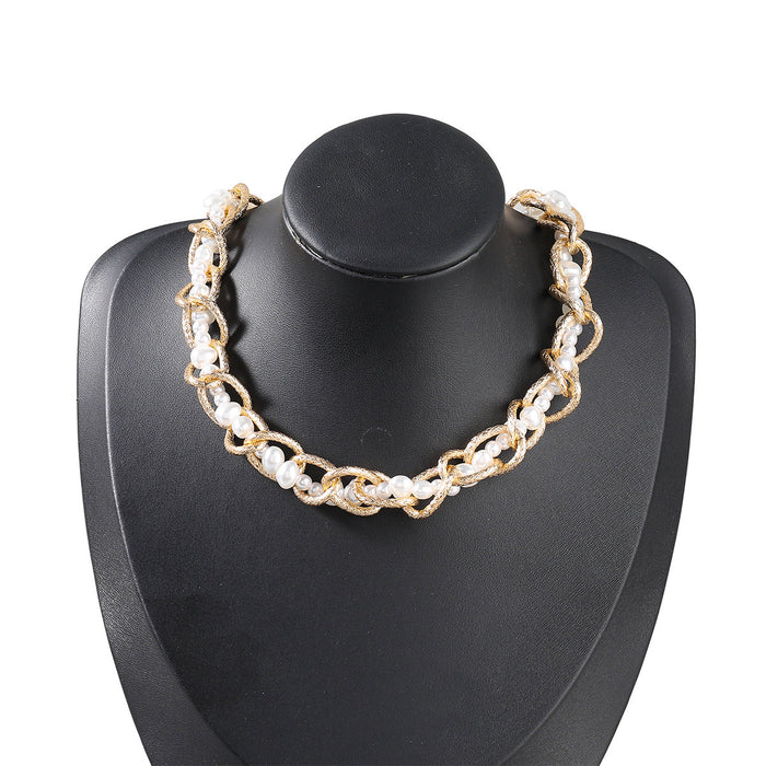 Wholesale Alloy Pearl Necklace JDC-NE-JL179 Necklaces 氿乐 gold Wholesale Jewelry JoyasDeChina Joyas De China