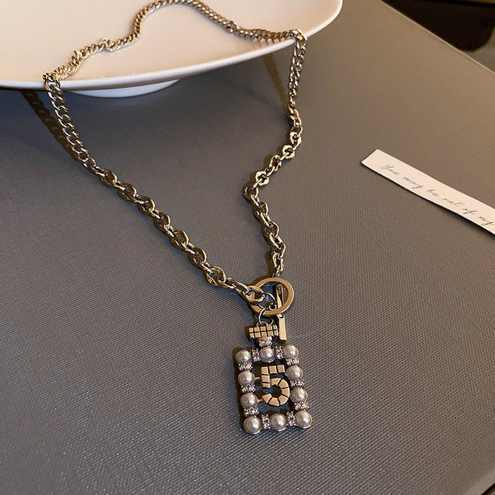 Wholesale Alloy Pearl Necklaces Sweater Chain JDC-NE-BY057 Necklaces 宝钰 silver Wholesale Jewelry JoyasDeChina Joyas De China