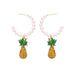 Wholesale alloy pearl pineapple oil drop diamond set earrings JDC-ES-MY053 Earrings JoyasDeChina Pearl C+ pineapple Wholesale Jewelry JoyasDeChina Joyas De China