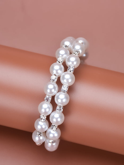 Wholesale alloy pearl rhinestone bracelet JDC-BT-Bis003 Bracelet 碧莎 Wholesale Jewelry JoyasDeChina Joyas De China
