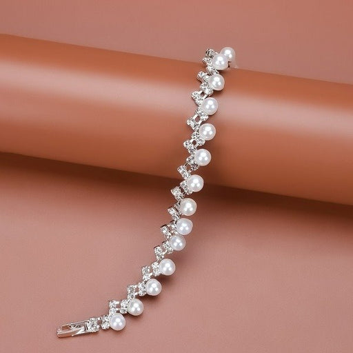 Wholesale alloy pearl rhinestone bracelet JDC-BT-Bis009 Bracelet 碧莎 Wholesale Jewelry JoyasDeChina Joyas De China