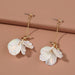 Wholesale Alloy pearl white petal Earrings JDC-RS-NM022 Earrings 诺铭 Wholesale Jewelry JoyasDeChina Joyas De China