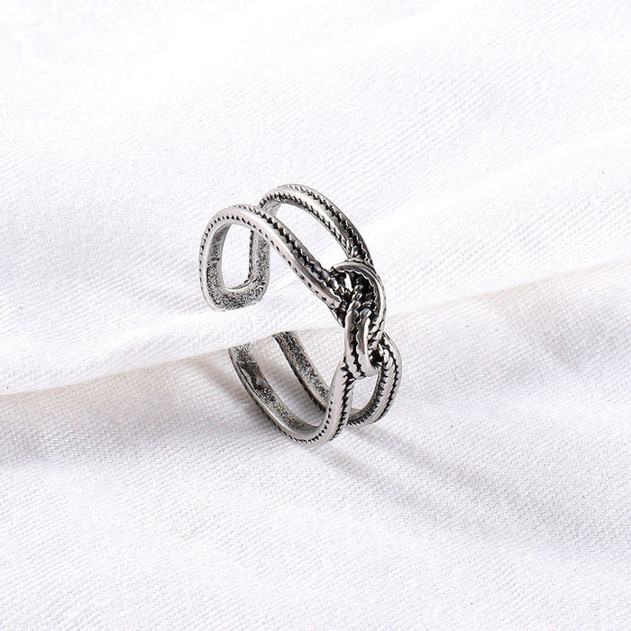 Wholesale Alloy Pentagram Knotted Ring MOQ≥2 JDC-RS-JuY001 Rings 聚耀 31 minimum 2 pieces for wholesale 1 Wholesale Jewelry JoyasDeChina Joyas De China