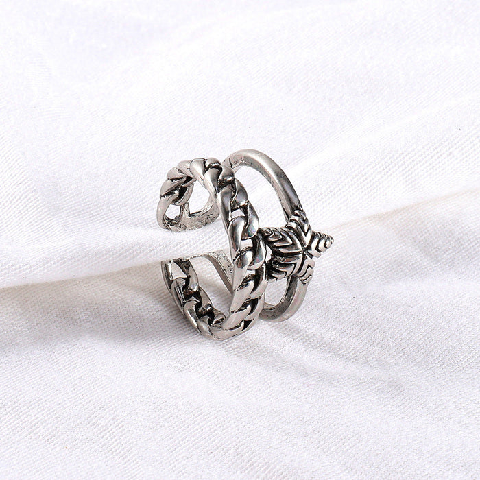 Wholesale Alloy Pentagram Knotted Ring MOQ≥2 JDC-RS-JuY001 Rings 聚耀 33 minimum 2 pieces for wholesale 1 Wholesale Jewelry JoyasDeChina Joyas De China