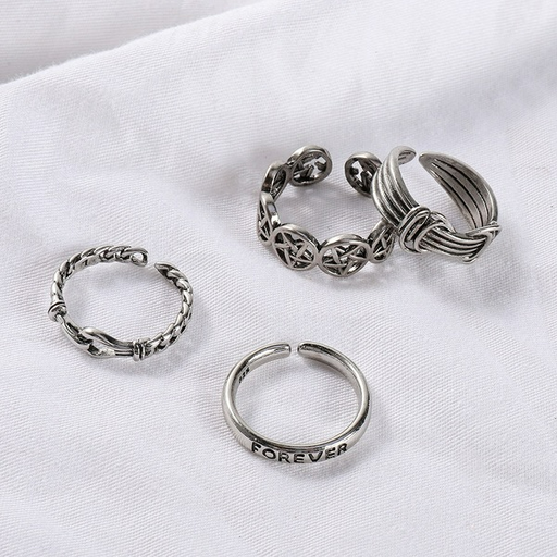 Wholesale Alloy Pentagram Letter Ring MOQ≥2 JDC-RS-JuY005 Rings 聚耀 Wholesale Jewelry JoyasDeChina Joyas De China
