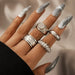 Wholesale alloy personality 4-piece trend ring JDC-RS-C360 Rings 咏歌 Wholesale Jewelry JoyasDeChina Joyas De China