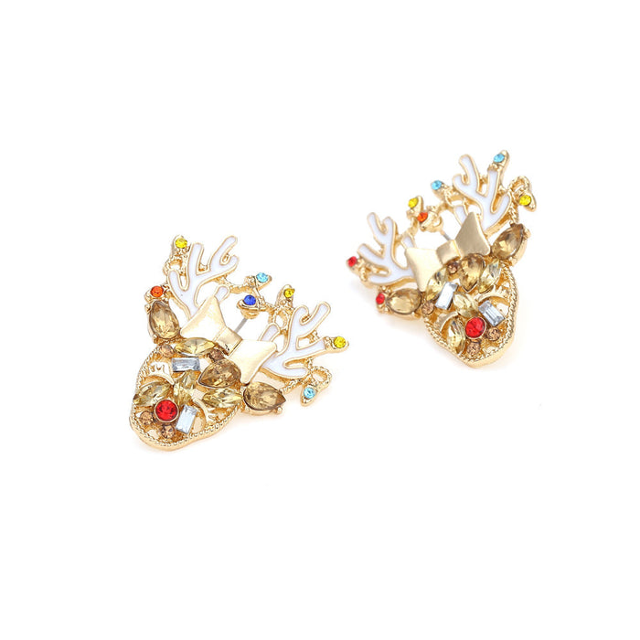Wholesale alloy personalized oil dripping snowflake antler Earrings JDC-ES-MY233 Earrings 曼茵 Wholesale Jewelry JoyasDeChina Joyas De China