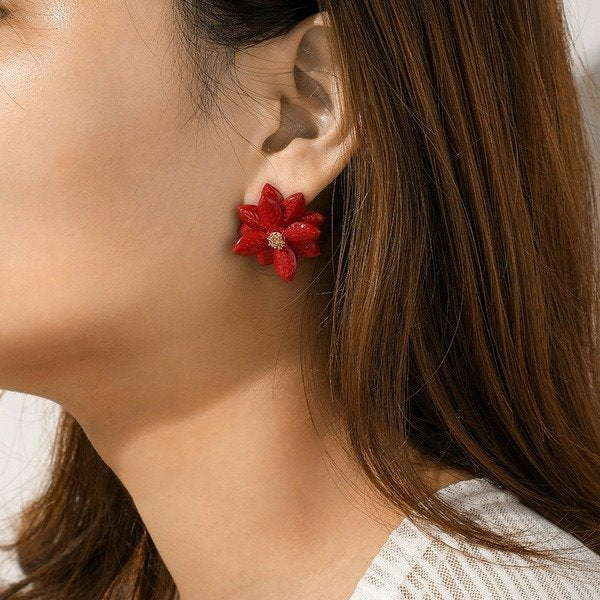 Wholesale alloy petal color earrings JDC-ES-C428 Earrings 咏歌 Wholesale Jewelry JoyasDeChina Joyas De China