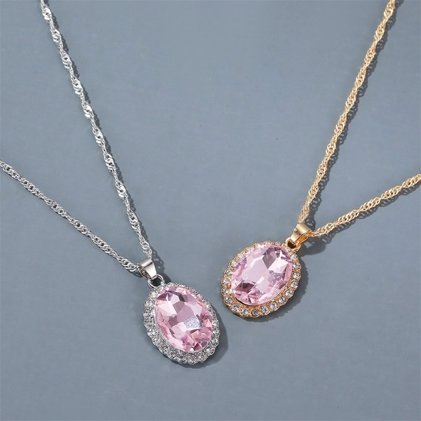 Bulk Jewelry Wholesale alloy Pink Crystal Necklace JDC-NE-A350 Wholesale factory from China YIWU China