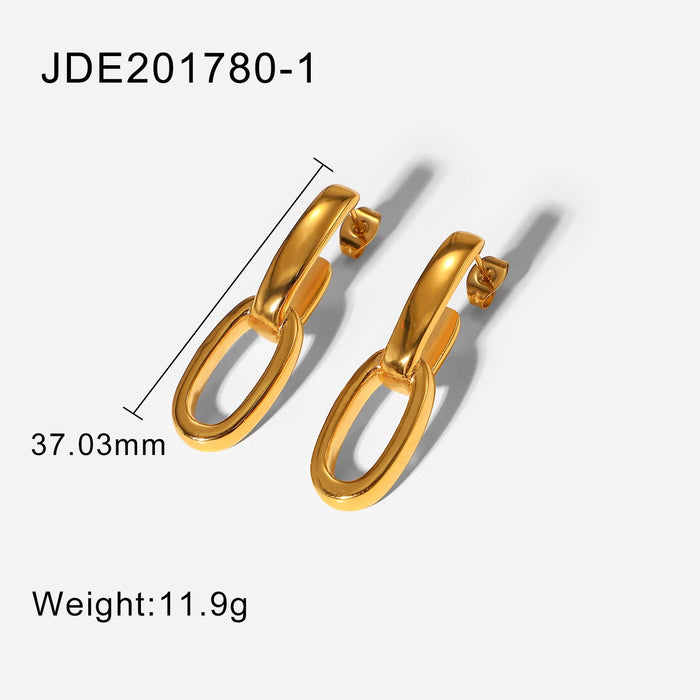 Wholesale alloy plain double geometric earrings JDC-ES-JD323 Earrings 杰鼎 JDE201780-1 Wholesale Jewelry JoyasDeChina Joyas De China