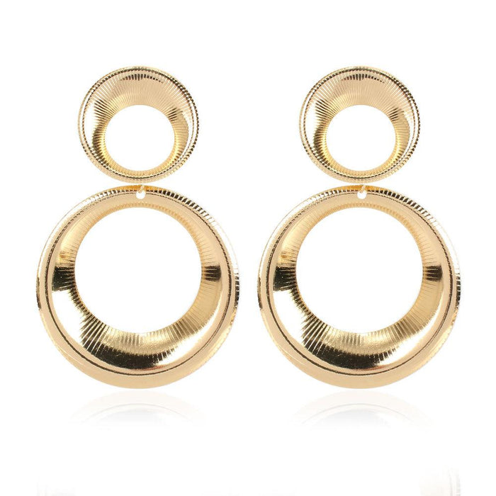 Wholesale alloy plated drop hoop earrings JDC-ES-GSTC030 Earrings JoyasDeChina golden Wholesale Jewelry JoyasDeChina Joyas De China