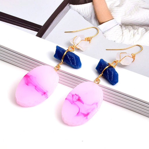 Wholesale Alloy Plating Stone Earrings JDC-ES-SK057 Earrings 深刻 pink Wholesale Jewelry JoyasDeChina Joyas De China