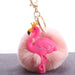Bulk Jewelry Wholesale alloy plush imitation Rex rabbit fur ball flamingo keychains JDC-KC-YD004 Wholesale factory from China YIWU China