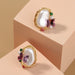 Wholesale Alloy Purple Butterfly Earrings JDC-ES-NM013 Earrings 诺铭 Wholesale Jewelry JoyasDeChina Joyas De China