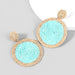 Wholesale Alloy Raffia Round Earrings JDC-ES-JL783 Earrings 氿乐 blue Wholesale Jewelry JoyasDeChina Joyas De China