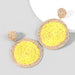 Wholesale Alloy Raffia Round Earrings JDC-ES-JL783 Earrings 氿乐 yellow Wholesale Jewelry JoyasDeChina Joyas De China