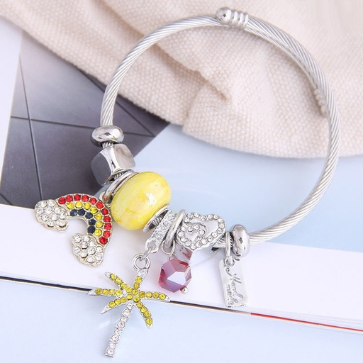 Bulk Jewelry Wholesale alloy Rainbow Crystal tassel Bracelet JDC-BT-XINY022 Wholesale factory from China YIWU China