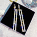 Wholesale alloy rectangular Blue Earrings JDC-ES-BY032 Earrings 宝钰 sliver Wholesale Jewelry JoyasDeChina Joyas De China