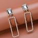 Wholesale alloy rectangular earrings JDC-ES-Bis010 Earrings 碧莎 gold Wholesale Jewelry JoyasDeChina Joyas De China