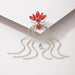 Wholesale alloy red diamond tassel earrings JDC-ES-C448 Earrings 咏歌 Wholesale Jewelry JoyasDeChina Joyas De China