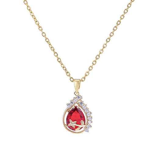 Wholesale Alloy Red Heart Pendant Necklace JDC-NE-XingL019 Necklaces 星銮 NC01 Wholesale Jewelry JoyasDeChina Joyas De China