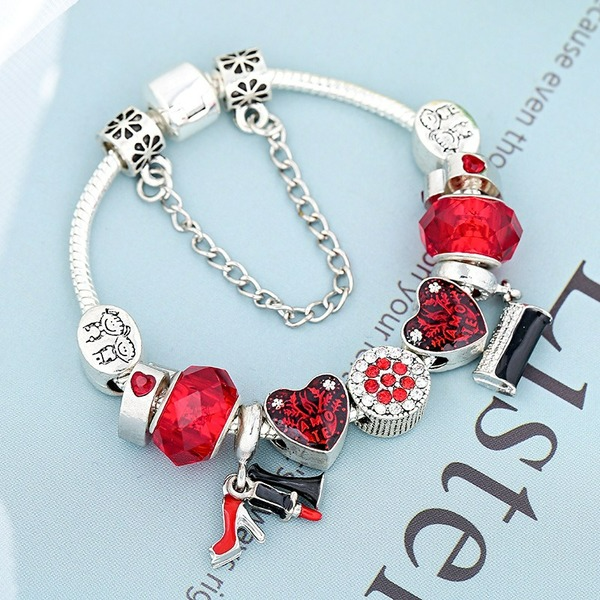 Wholesale Alloy Red High Heels Bracelet （F）JDC-BT-XingL034 Bracelet 星銮 16cm Wholesale Jewelry JoyasDeChina Joyas De China