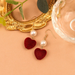 Wholesale alloy red love hair ball earrings JDC-ES-LSY002 earrings JoyasDeChina Wholesale Jewelry JoyasDeChina Joyas De China
