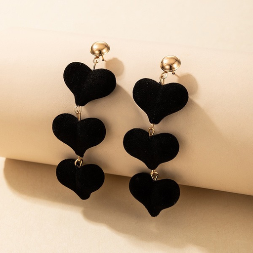 Bulk Jewelry Wholesale Alloy Red Love Velvet Heart-shaped Peach Earrings  JDC-ES-C139 Wholesale factory from China YIWU China