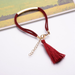 Bulk Jewelry Wholesale alloy red rope velvet line tassel pendant bracelet JDC-BT-bq067 Wholesale factory from China YIWU China