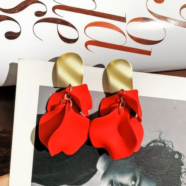 Wholesale alloy Red Rose Earrings JDC-ES-BY-073 Earrings 宝钰 Wholesale Jewelry JoyasDeChina Joyas De China