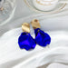 Wholesale alloy Red Rose Earrings JDC-ES-BY-073 Earrings 宝钰 blue1 Wholesale Jewelry JoyasDeChina Joyas De China