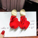 Wholesale alloy Red Rose Earrings JDC-ES-BY-073 Earrings 宝钰 red Wholesale Jewelry JoyasDeChina Joyas De China