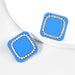Wholesale alloy resin acrylic rhombus earrings JDC-ES-JL795 Earrings 氿乐 blue Wholesale Jewelry JoyasDeChina Joyas De China